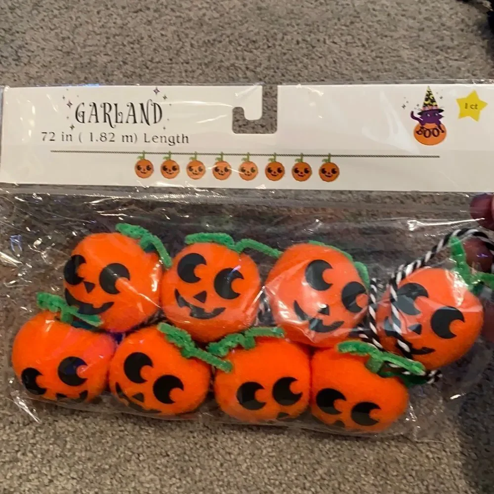 Halloween Mixed Decor, Skeleton & Neon Pumpkin Bundle all NWT